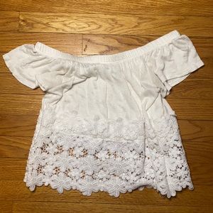 White Charlotte Russe medium off the shoulder top